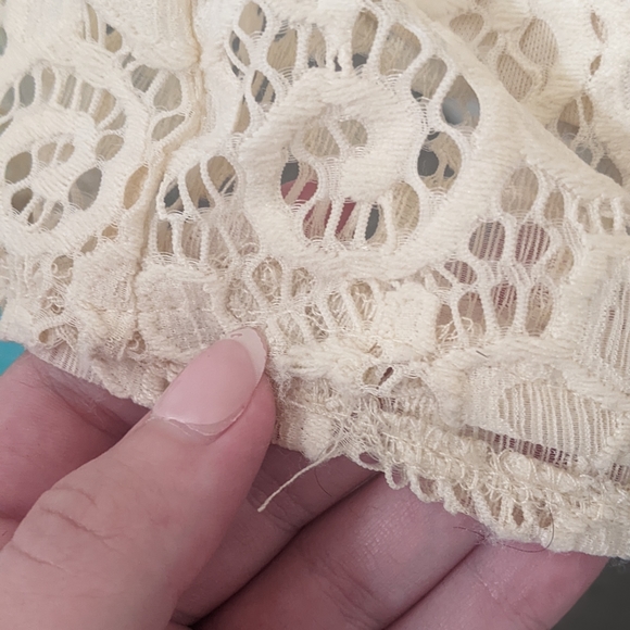 PinkBlush Beige Lace OffShoulder Long Sleeve Maternity Photoshoot or Bridal Gown - Picture 9 of 10